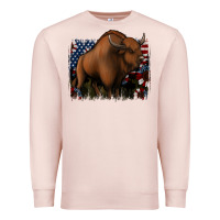 Pale Pink American Bison Premium Sweatshirt - Jasminsmagicworld