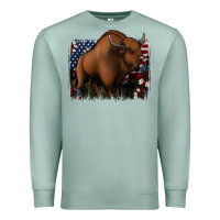 Seafoam American Bison Premium Sweatshirt - Jasminsmagicworld
