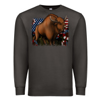 Smoke American Bison Premium Sweatshirt - Jasminsmagicworld