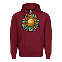 Burgundy Softball Sunflower Zipper Hoodie - Jasminsmagicworld