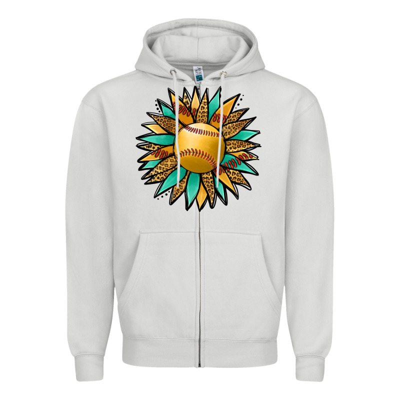 Softball Sunflower Zipper Hoodie by Jasminsmagicworld | Teevron