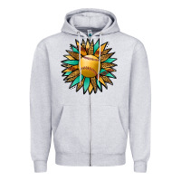 Heather Grey Softball Sunflower Zipper Hoodie - Jasminsmagicworld