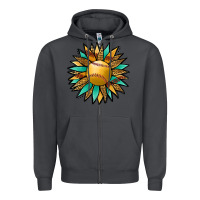 Smoke Softball Sunflower Zipper Hoodie - Jasminsmagicworld