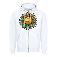 White Softball Sunflower Zipper Hoodie - Jasminsmagicworld
