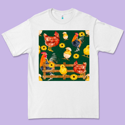 Farm Life Seamless Pattern Premium Tee Designed By Fadigitalartstudio