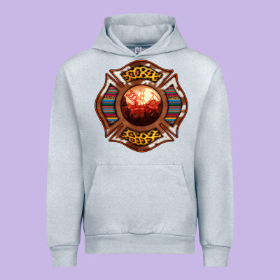 Western Firefighter Symbol Urban Hoodie Designed By Ranaportraitstore