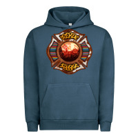 Pigment Midnight Navy Western Firefighter Symbol Urban Hoodie - RanaPortraitStore
