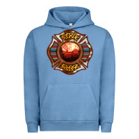 Pigment Pebble Blue Western Firefighter Symbol Urban Hoodie - RanaPortraitStore