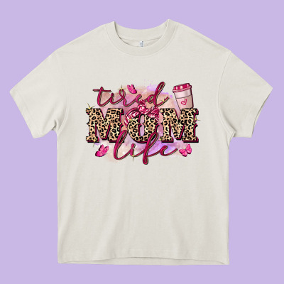 Tired Mom Life Heavy Core Tee Designed By Fadigitalartstudio