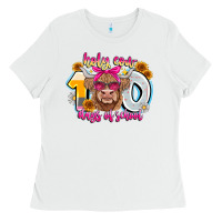 White Holy Cow 100 Days Of School Ladies Tee - CowhideDigitalArt