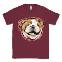 Burgundy bulldog pink glitter Classic Tee - Jasminsmagicworld
