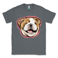 Charcoal Heather bulldog pink glitter Classic Tee - Jasminsmagicworld