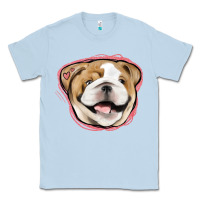 Dusty Blue bulldog pink glitter Classic Tee - Jasminsmagicworld