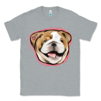 Heather Grey bulldog pink glitter Classic Tee - Jasminsmagicworld