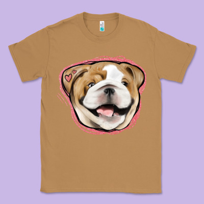 Bulldog Pink Glitter Classic Tee Designed By Jasminsmagicworld