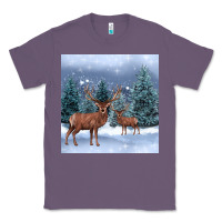 Lavender winter deer Classic Tee - BarkalooDesign