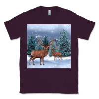 Plum winter deer Classic Tee - BarkalooDesign