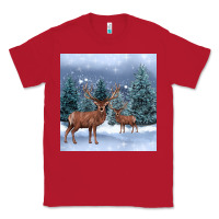 Red winter deer Classic Tee - BarkalooDesign