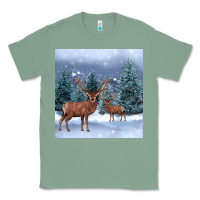 Sage winter deer Classic Tee - BarkalooDesign