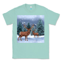 Seafoam winter deer Classic Tee - BarkalooDesign