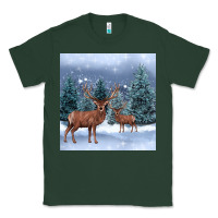 Sports Green winter deer Classic Tee - BarkalooDesign