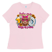Bubblegum Pink Holy Cow 100 Days Of School Ladies Tee - CowhideDigitalArt