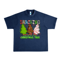 Navy Snacking Around The Christmas Tree Urban Heavy Tee - CowhideDigitalArt