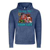 Vintage Denim western loving the farm life barn cow pig rooster tractor wind wheel Vintage Hoodie - Artiststas