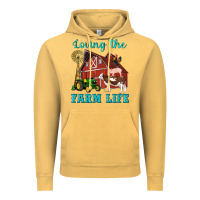 Vintage Mustard western loving the farm life barn cow pig rooster tractor wind wheel Vintage Hoodie - Artiststas