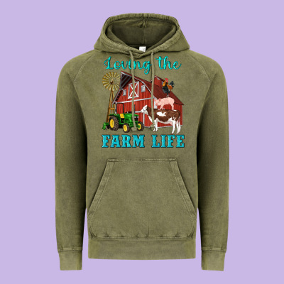 Western Loving The Farm Life Barn Cow Pig Rooster Tractor Wind Wheel Vintage Hoodie Designed By Artiststas