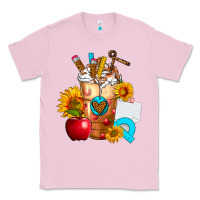 Bubblegum Pink teacher cold drink frappe with sunflowers Classic Tee - FaDigitalArtStudio