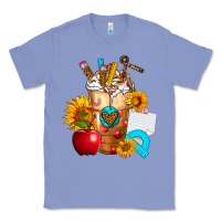 Colony Blue teacher cold drink frappe with sunflowers Classic Tee - FaDigitalArtStudio
