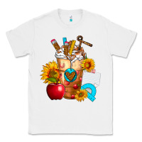 White teacher cold drink frappe with sunflowers Classic Tee - FaDigitalArtStudio