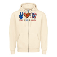 Sandshell Peace Love America Zipper Hoodie - Jasminsmagicworld