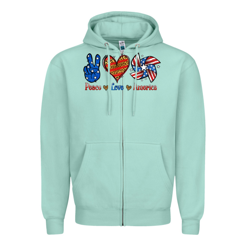 Peace Love America Zipper Hoodie by Jasminsmagicworld | Teevron