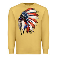 Antique Gold 4th of July Indian Headdress Gypsy Spirit Skull Premium Sweatshirt - Jasminsmagicworld