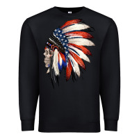 Black 4th of July Indian Headdress Gypsy Spirit Skull Premium Sweatshirt - Jasminsmagicworld