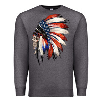 Charcoal Heather 4th of July Indian Headdress Gypsy Spirit Skull Premium Sweatshirt - Jasminsmagicworld