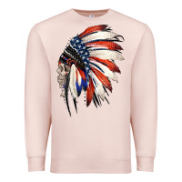 Pale Pink 4th of July Indian Headdress Gypsy Spirit Skull Premium Sweatshirt - Jasminsmagicworld