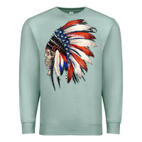 Seafoam 4th of July Indian Headdress Gypsy Spirit Skull Premium Sweatshirt - Jasminsmagicworld
