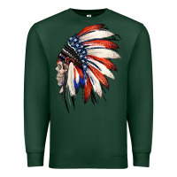 Sports Green 4th of July Indian Headdress Gypsy Spirit Skull Premium Sweatshirt - Jasminsmagicworld