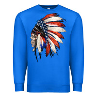 True Royal 4th of July Indian Headdress Gypsy Spirit Skull Premium Sweatshirt - Jasminsmagicworld