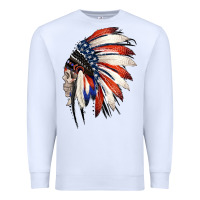 White 4th of July Indian Headdress Gypsy Spirit Skull Premium Sweatshirt - Jasminsmagicworld