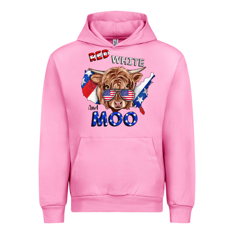 Red White And Moo Cow Urban Hoodie by RanaPortraitStore | Teevron
