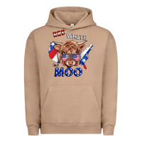 Pigment Burro Red White And Moo Cow Urban Hoodie - RanaPortraitStore