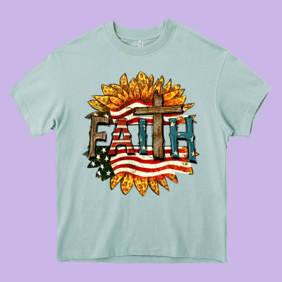Faith Usa Heavy Core Tee Designed By Fadigitalartstudio