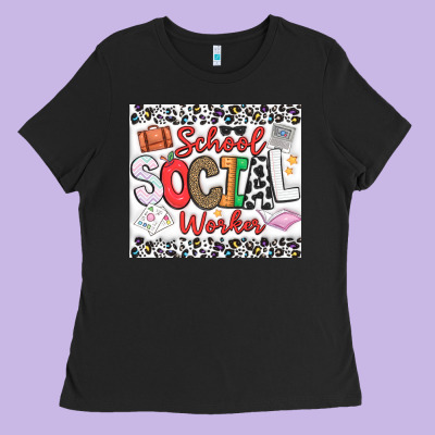 School Social Worker Ladies Tee Designed By Cowhidedigitalart