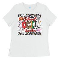 White School Social Worker Ladies Tee - CowhideDigitalArt