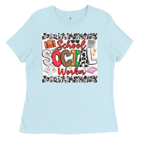 Baby Blue School Social Worker Ladies Tee - CowhideDigitalArt