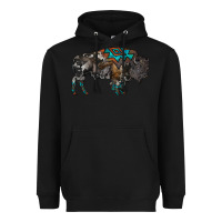 Black cowhide bison Heavyweight Hoodie - RanaPortraitStore